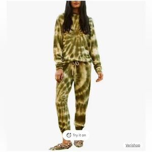 THE GREAT. Sweatsuit Green Tie Dye